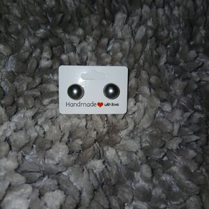 Grey Pearl Stud Earrings